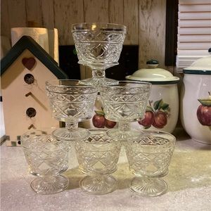 ANTIQUE (6) HAZEL-ATLAS Sherbet Glasses 1950’s